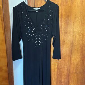 CHAUS  New York silky black dress-XL